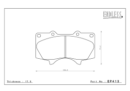 Тормозные колодки Endless EP413257 MX72 Toyota Land Cruiser Prado / Lexus LX460 / Pajero IV/ FJ Cruiser, EP413MX72 + EP257MX72, перед + зад