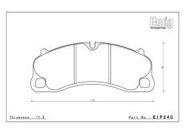 Тормозные колодки Endless EIP240 MXPL MX72PLUS Porsche 991 GT3, Street/Circuit compound, передние