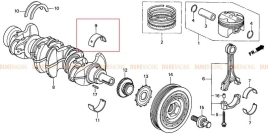 Вкладыш коренной верхний E (желтый), Honda K20
