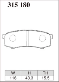 Тормозные колодки Dixcel M type M-315180 Toyota Land Prado Hilux Lexus LX460 задние