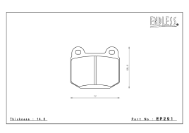 Тормозные колодки Endless EP291 CC-Rg (R506/906/206) Nissan Skyline GT-R BNR32, BCNR33, BNR34, Mitsubishi EVO 7-9 CT9A Brembo, Subaru GDB/GRB (WRX) Sti Brembo)