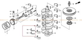 Полукольцо упорное, Honda K20
