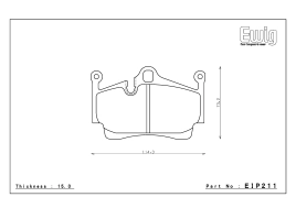 Тормозные колодки Endless EIP211 ME20 (CC40) 98735293901 Porsche Cayman (987), Racing compound, задние