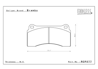 Тормозные колодки RCP077 ME20 (CC40) для Brembo® Ferrari GT1/F40/F50 Lamborghini  07.4865.80