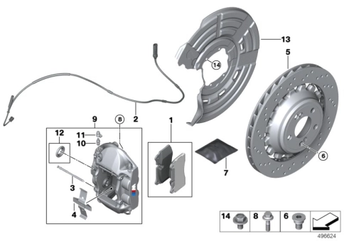 Тормозные диски SHW BRL48253 BRR48254 380X28 BMW M2, M2 Competition (F87), биметалл, задние фото 3