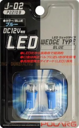 Лампы светодиодные LED J-02 T10 12V синие 2шт фото 1