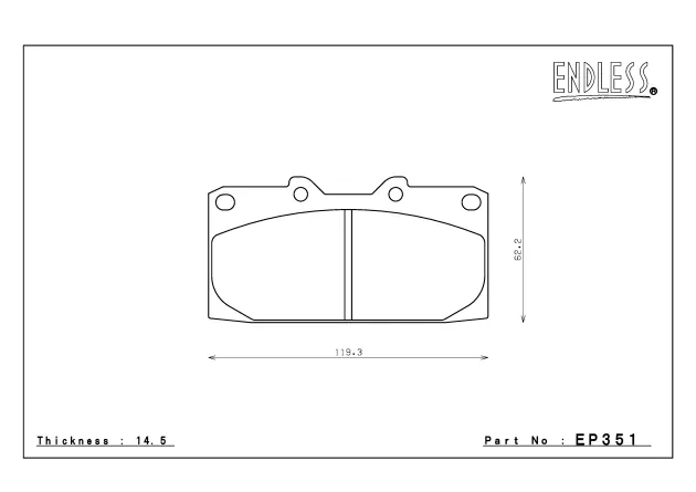 Тормозные колодки Endless MX72 EP351 (F941) Subaru Legacy BH5/BE5, Impreza GC8/GDA/GDB фото 2