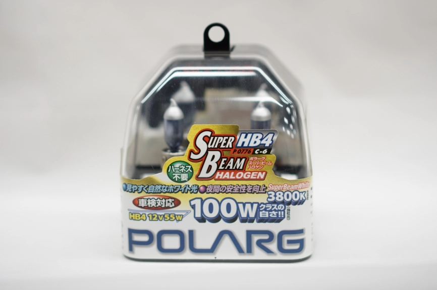 Лампы галогенные Polarg Super Beam Halogen White C-6 9006(HB4) 12V 55W(100W) 3800K фото 4