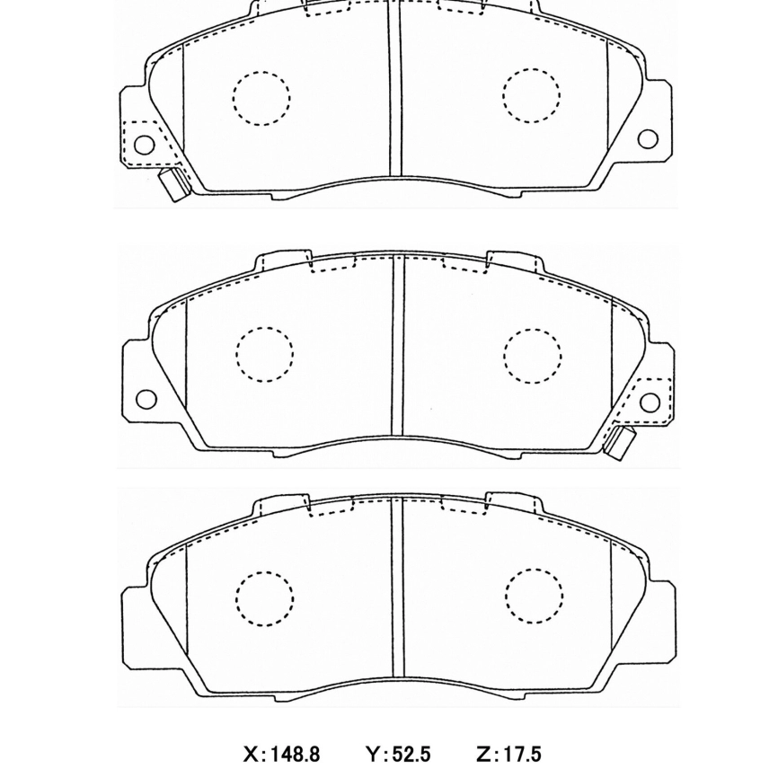 Тормозные колодки Winmax W6.5 (RS19) 261 EP270 Honda Civic EK9 Integra DC2 '98R NSX NA1/2 передние фото 3