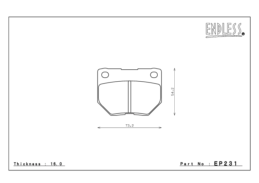 Тормозные колодки Endless NS97 EP231 (R236) Subaru Impreza GC8/GF8, GDA, GDB, Nissan Skyline R32/33, BNR32, ECR33, ER34 фото 2