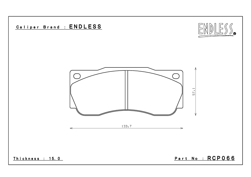 Тормозные колодки Endless SSM+ RCP066 для 4-6 порш. тормозной системы Endless фото 2