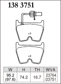 Тормозные колодки Dixcel RE type RE-1383751 Audi RS3 RS Q3 RS4 RS6 R8 TT Lamborghini Gallardo Brembo® 8pot передние фото 1