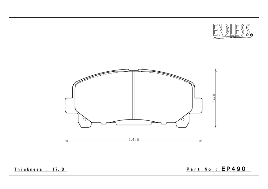 Тормозные колодки Endless Y-Sports (SSY) EP490*I Honda Accord VIII CU2 (EDM) (2pot) фото 2