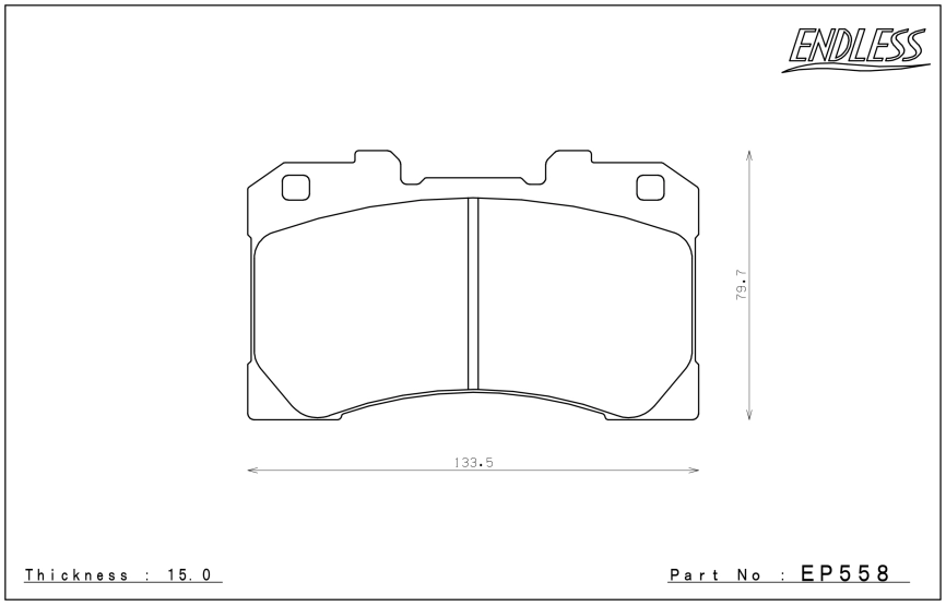 Тормозные колодки Endless EP558 MX72 PLUS Toyota GR Yaris ヤリス I RC・18" wheel,  передние фото 4