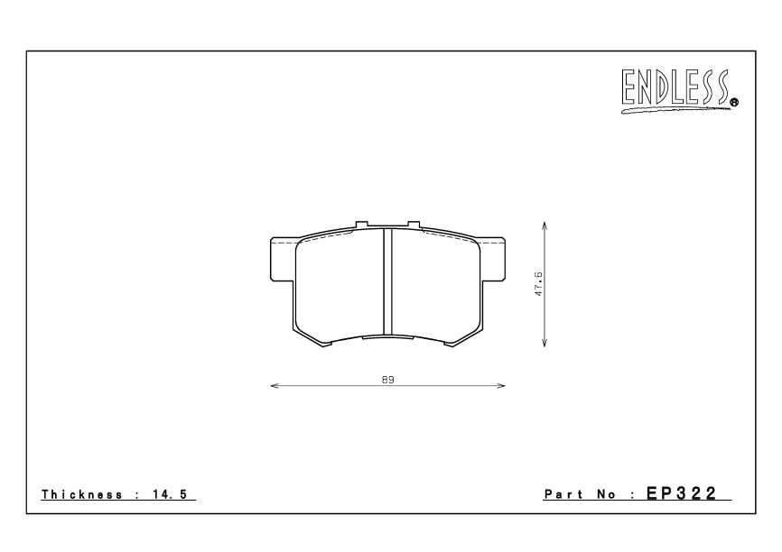 Тормозные колодки Endless Y-Sports EP322 (R390) зад Honda Stepwagon фото 2