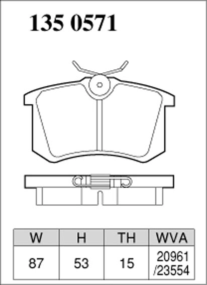 Тормозные колодки Dixcel Premium P-1350571 15мм Audi A3, Renault Megane III RS, VW Golf, Skoda Superb, Citroen C3 задние фото 1