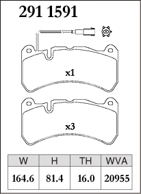 Тормилзные колодки Dixcel Z type Z-2911591 (RCP112) Maserati Quattroporte VI Ghibli S Brembo® 6pot 16мм передние фото 1