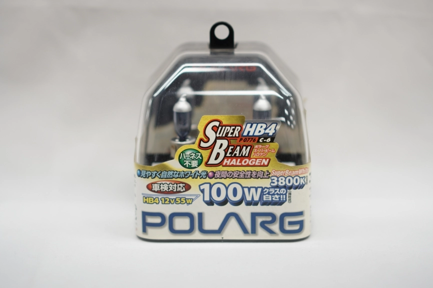 Лампы галогенные Polarg Super Beam Halogen White C-6 9006(HB4) 12V 55W(100W) 3800K фото 1