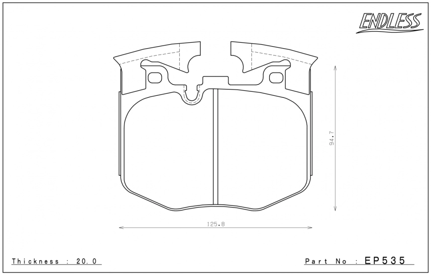 Тормозные колодки ENDLESS ME20 EP535 TOYOTA Supra A90 BMW 3 4 5 6 7 8 X3 X4 X5 X6 X7 (EP535ME20)  Racing compound, передние фото 4