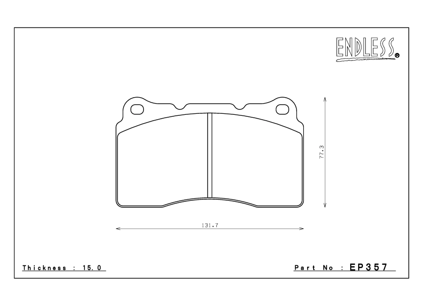 Тормозные колодки Endless EP357 CC-Rg Mitsubishi EVO V-IX CT9A GSR-RS, CZ4A, Subaru GDB GRB, 4pot Brembo® передние фото 2