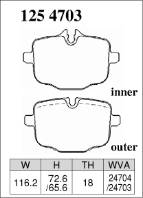 Тормозные колодки Dixcel X type X-1254703 BMW F** G** M2 M4 5 6 7 8 X3 X4 X5 X6 X7 задние фото 1